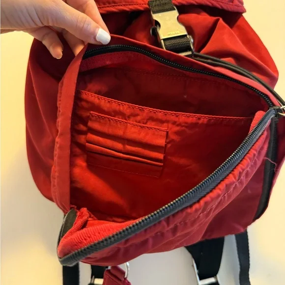 Prada Red Mini Backpack with belt - Picture 4 of 11
